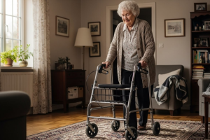woman with walker at home