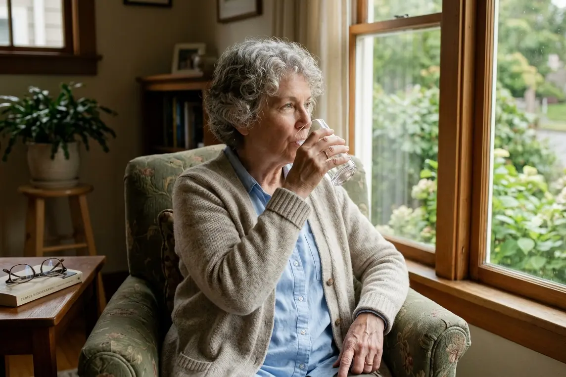 Blue Water-Blog 1-Jun26 - Blue Water Homecare older woman drinking water